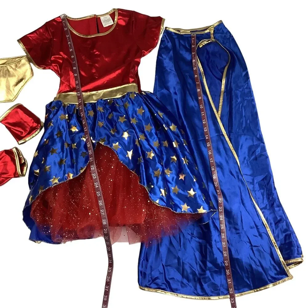 Wonder Woman Girls Halloween Costume with Cape Size 10 - 12 Cracker Barrel
